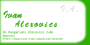 ivan alexovics business card