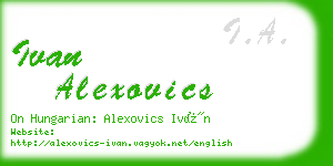 ivan alexovics business card